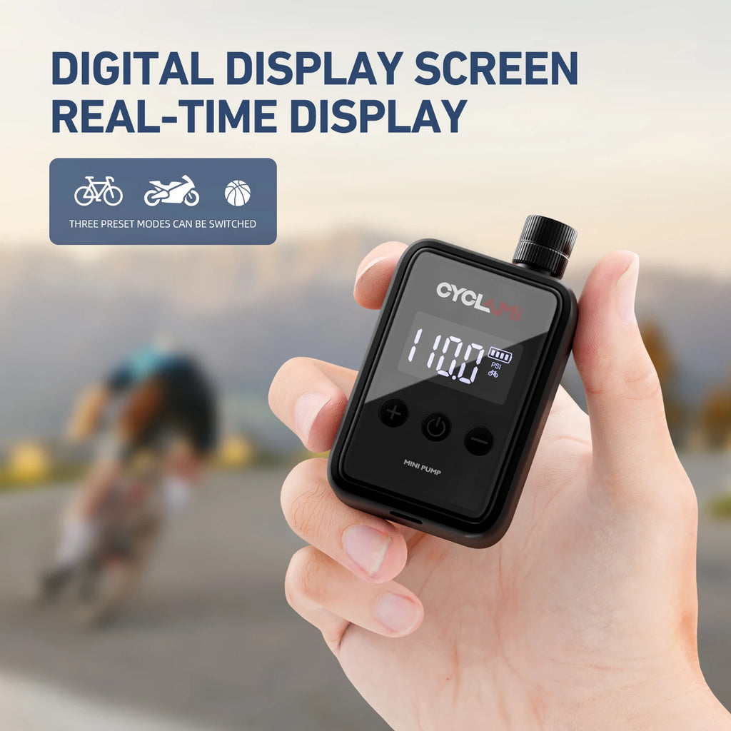 Portable Electric Bike Pump for Presta and Schrader Valves