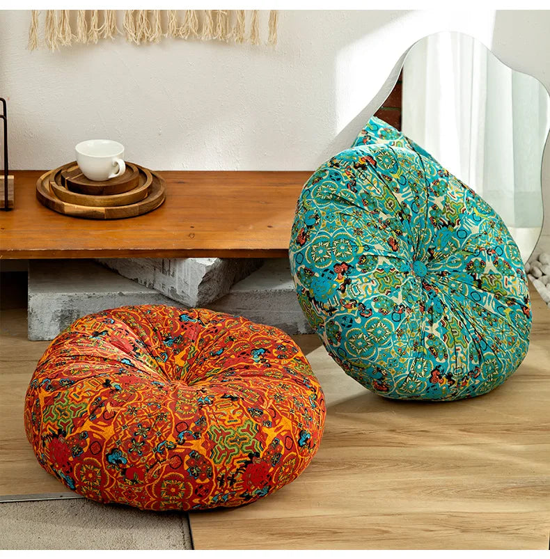 Bohemian Floor Cushion – Thickened Cotton Linen Moroccan Tatami Mat & Window Seat Pillow