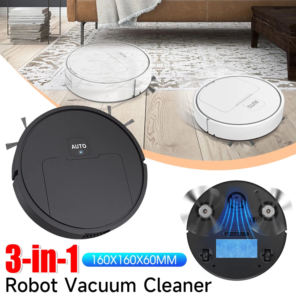 3-in-1 Smart Robot Vacuum Cleaner – Auto Sweep, Mop & Suction USB Rechargeable