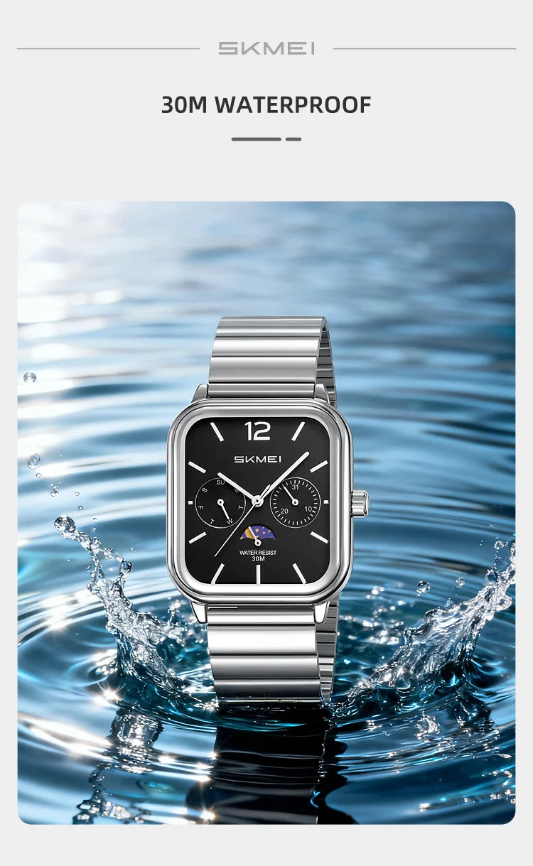 SKMEI Men's Luxury Business Quartz Watch | Waterproof Calendar Week Display Casual Wristwatch