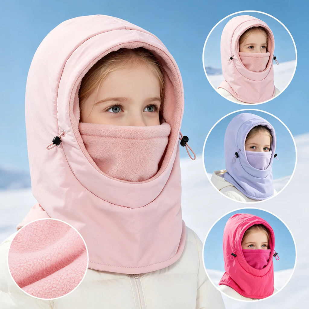 Kids' Fleece Winter Hood with Face and Neck Cover