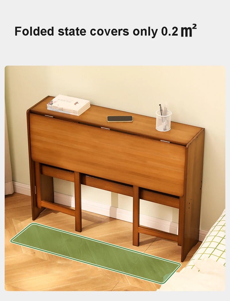 Foldable Bamboo Computer Desk — Student Writing Workbench, Bedroom & Bedside Use, 83cm & 103cm