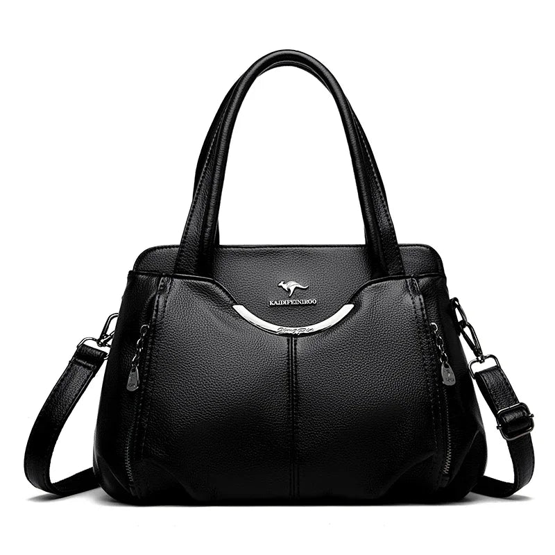 Genuine Leather Luxury Tote Crossbody Shoulder Bag – Large Casual Handbag for Women