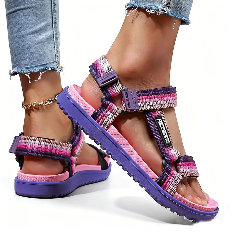 Women's Fashion Peep-Toe Flat Sandals – Casual Beach Holiday Shoes