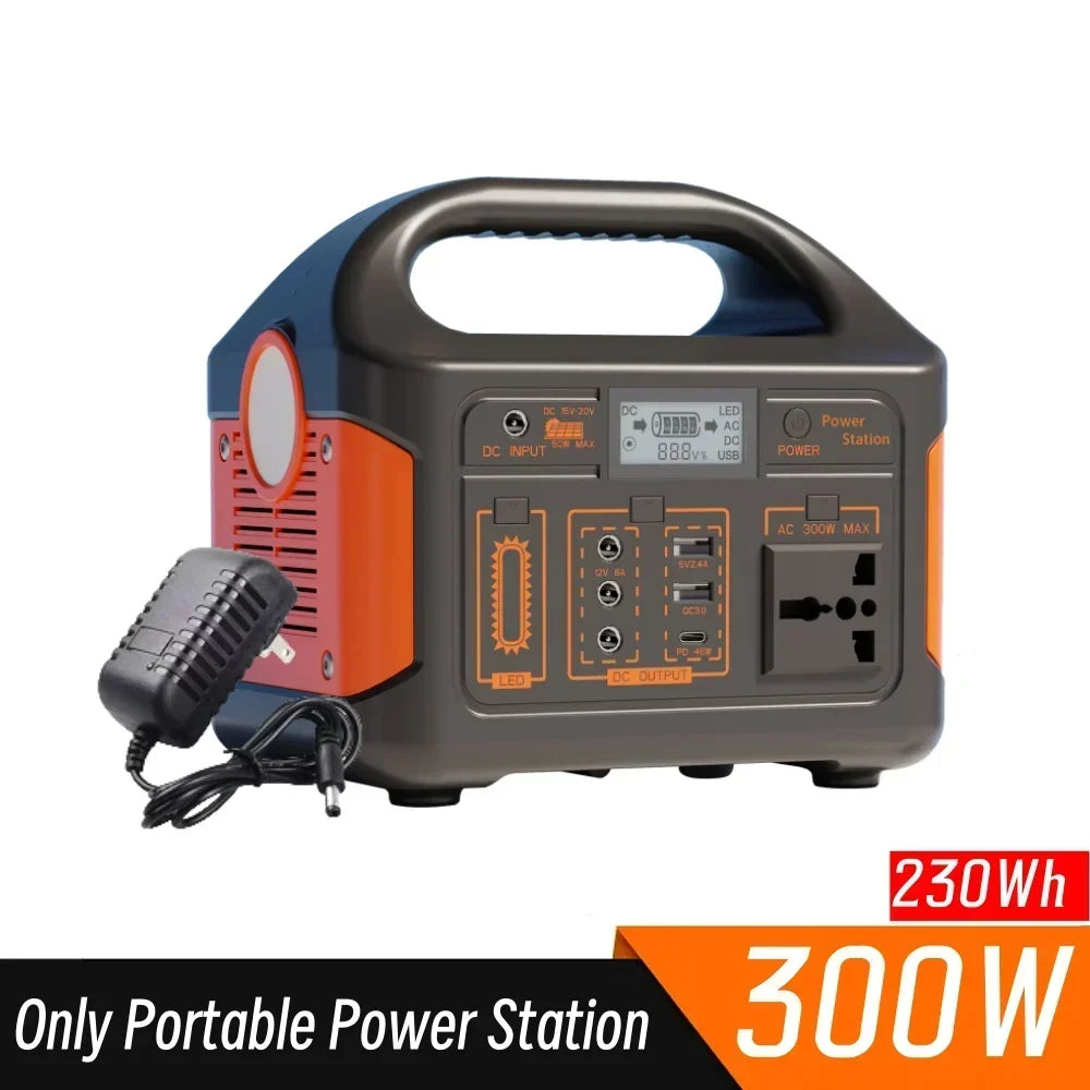 300W Portable Power Station, 230Wh LiFePO4, 220V