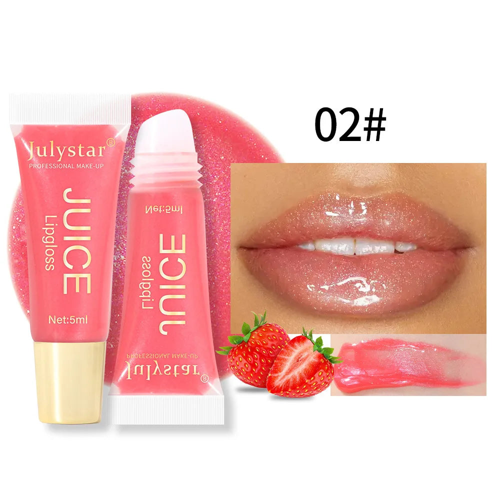 6 colors Lip Gloss Long lasting Moisturizing Mirror Lip Oil, Fruit Flavor, Pudding Lip Moisturizing, Water Radiant Lip Honey