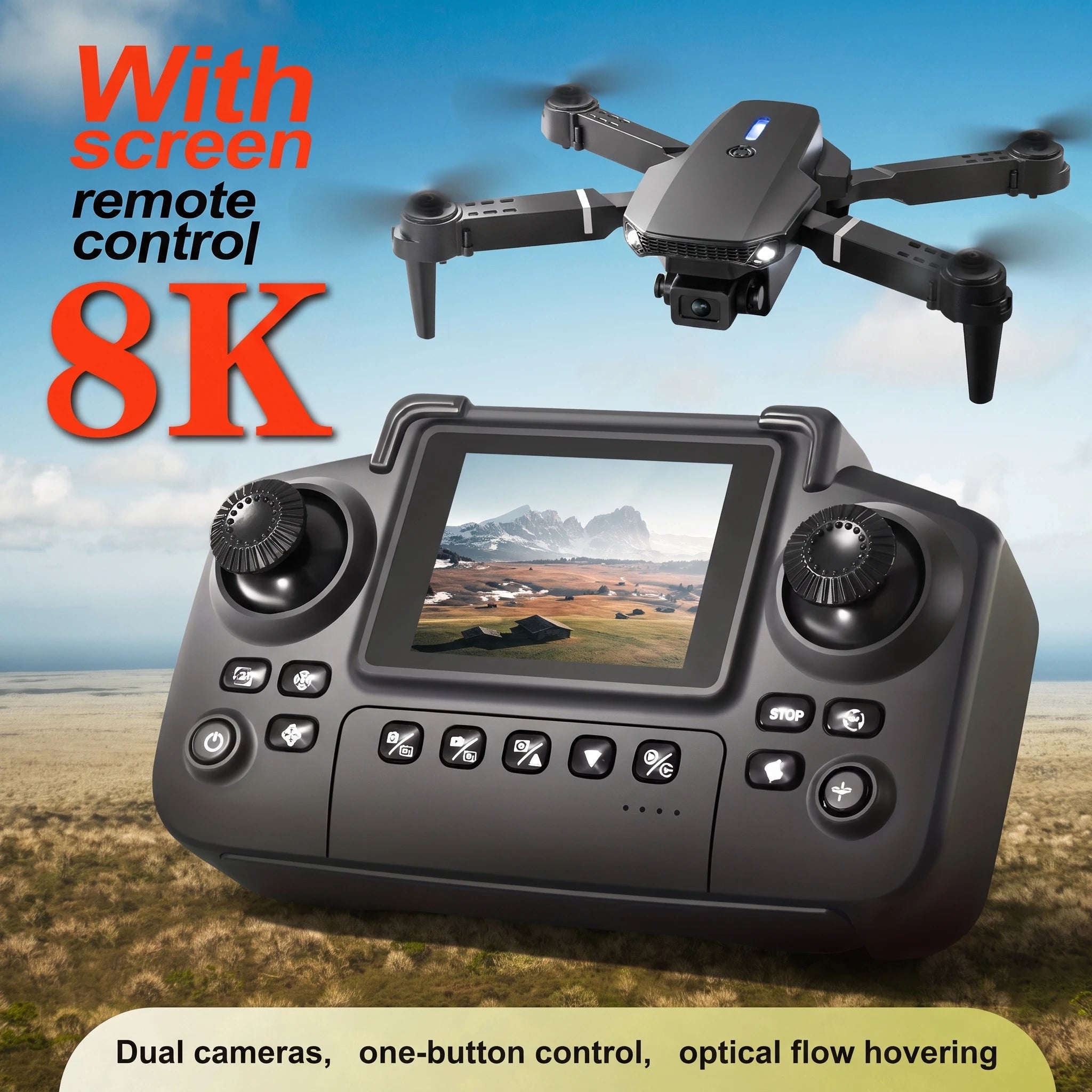 E88 Pro Max Foldable Drone – Dual Camera, 4K/1080p, Brushless Motor, Beginner-Friendly