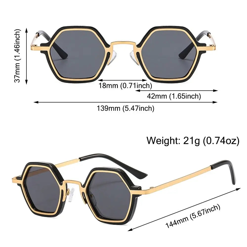 Polygon Metal Frame Square UV Sunglasses — Retro Punk