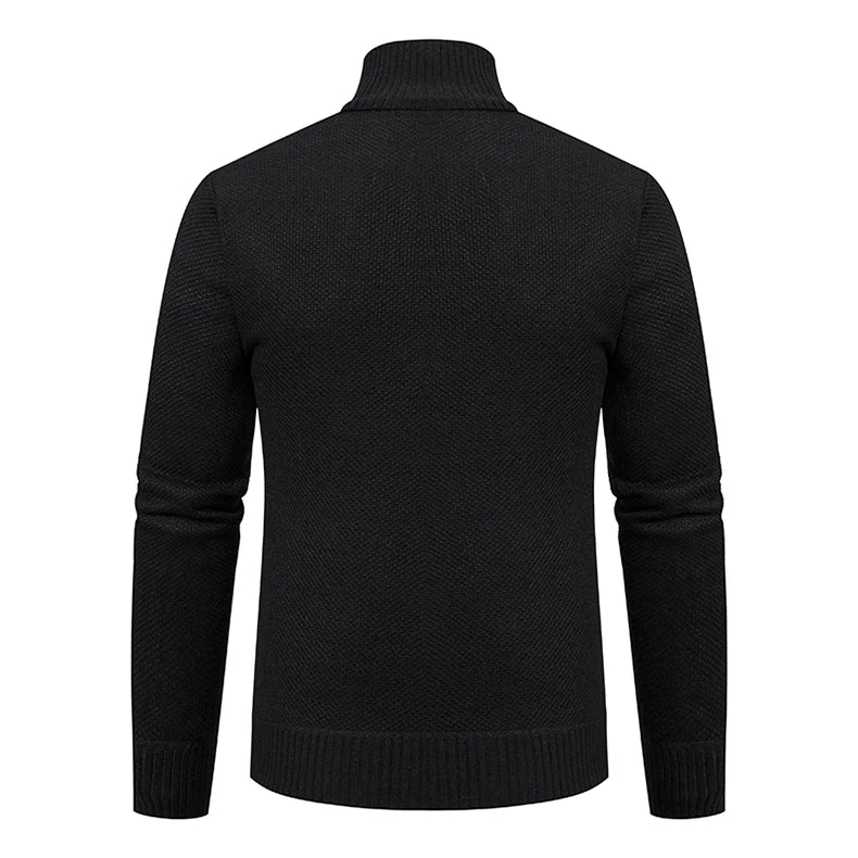 Men's Fleece Zip Cardigan Jacket — Warm Casual Layering Piece
