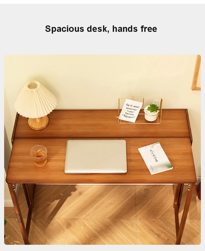 Foldable Bamboo Computer Desk — Student Writing Workbench, Bedroom & Bedside Use, 83cm & 103cm