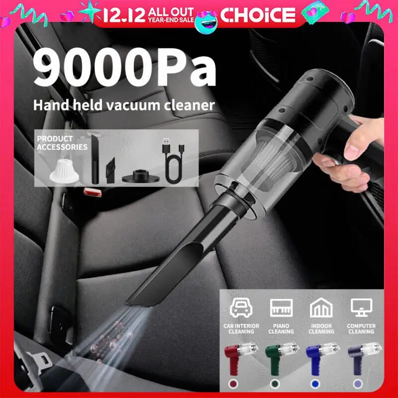 Cordless Car Vacuum Cleaner – 15,000Pa, 4 Nozzles