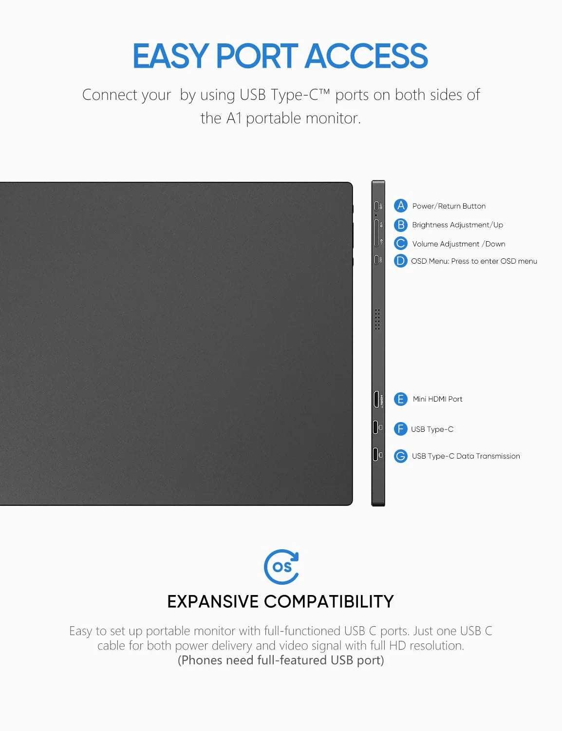 15.6-Inch Portable Monitor – Full HD IPS & Dual Speakers