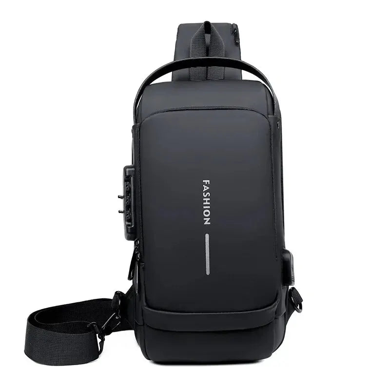 Men's Anti-Theft PU Leather Crossbody Bag – Multifunctional Shoulder & Chest Bag