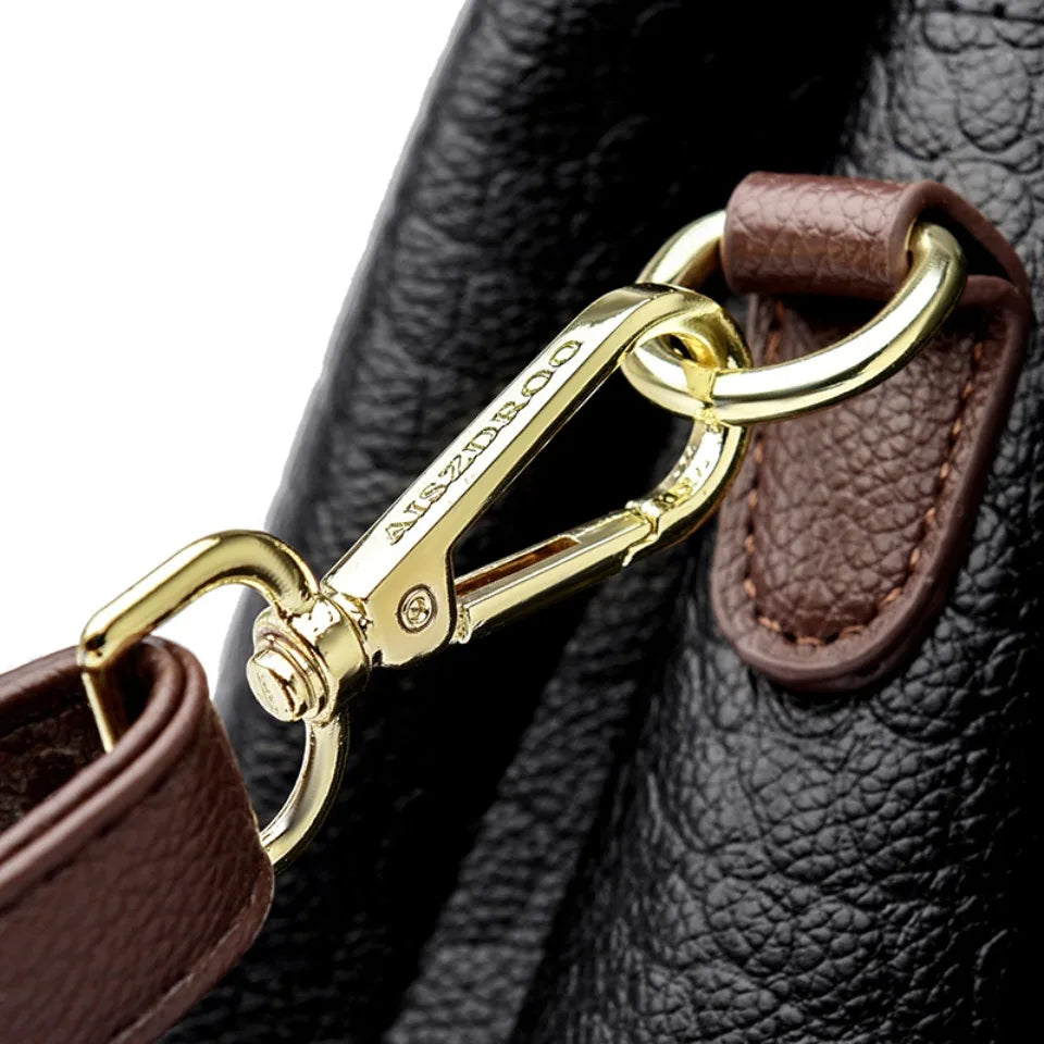 VANDERWAH Woven Handle Alligator Microfiber Leather Tote – Luxury Designer Shoulder Handbag for Women