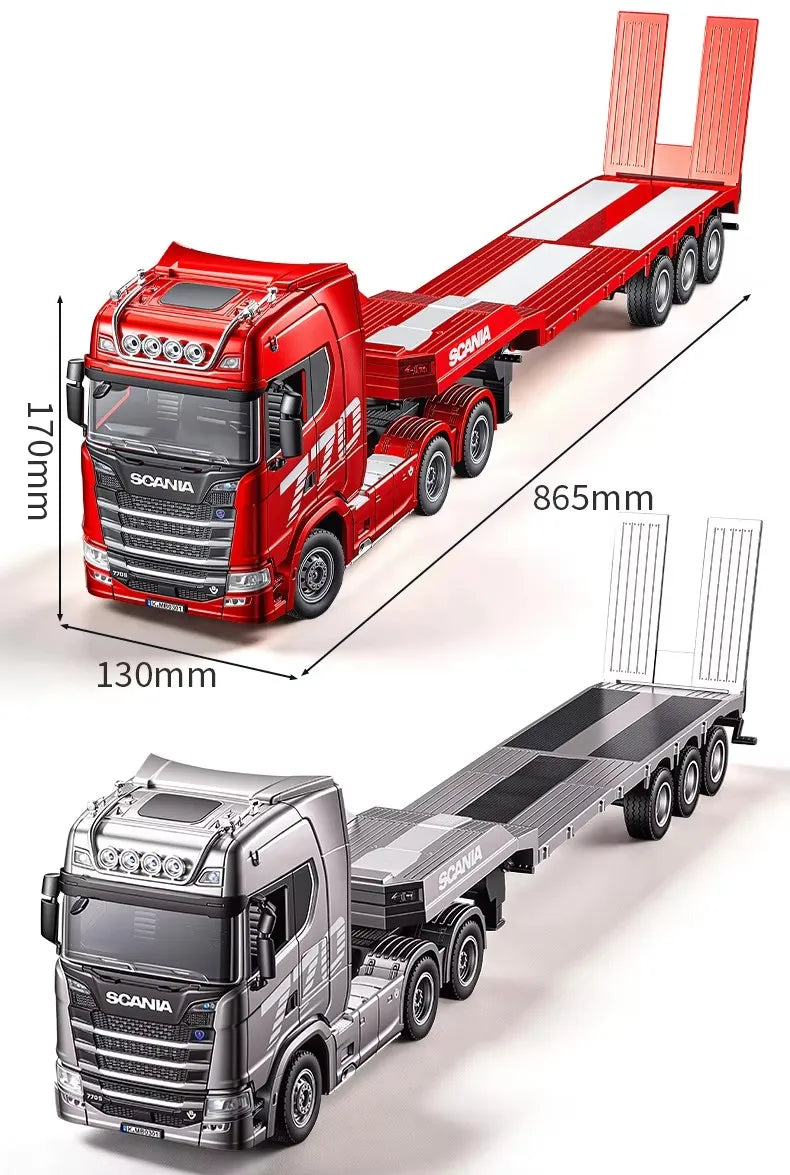 HUINA 1501 1:18 Scale RC Semi Trailer Truck with Sound & Lights – 770S Flatbed Engineering Model