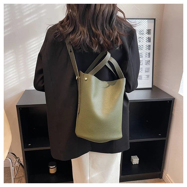Luxury PU Bucket Bag – Trending Crossbody Shoulder Tote for Women 2026