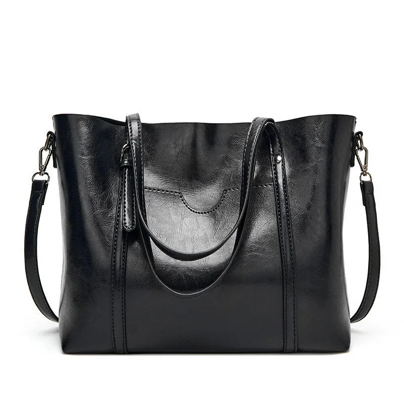 Vintage Oil Wax TPU Shoulder Bag – Hard Shell Tote Crossbody Satchel for Women