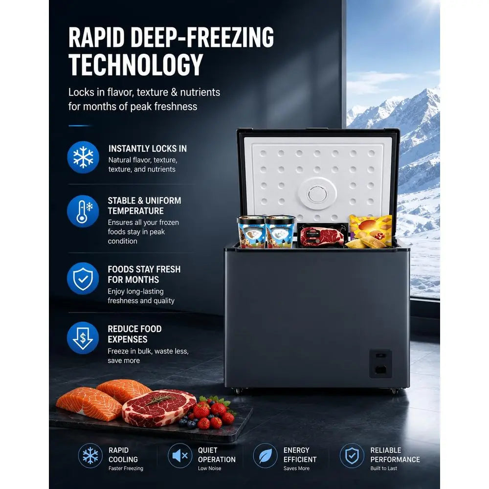 Compact Deep Freezer with Adjustable Temperature Control – Energy Efficient & Low Noise