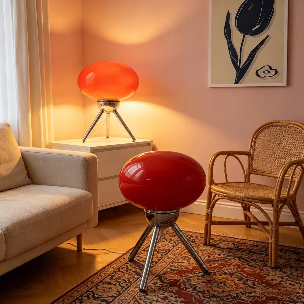 Glass Mushroom Table Lamp – Touch & Dimming