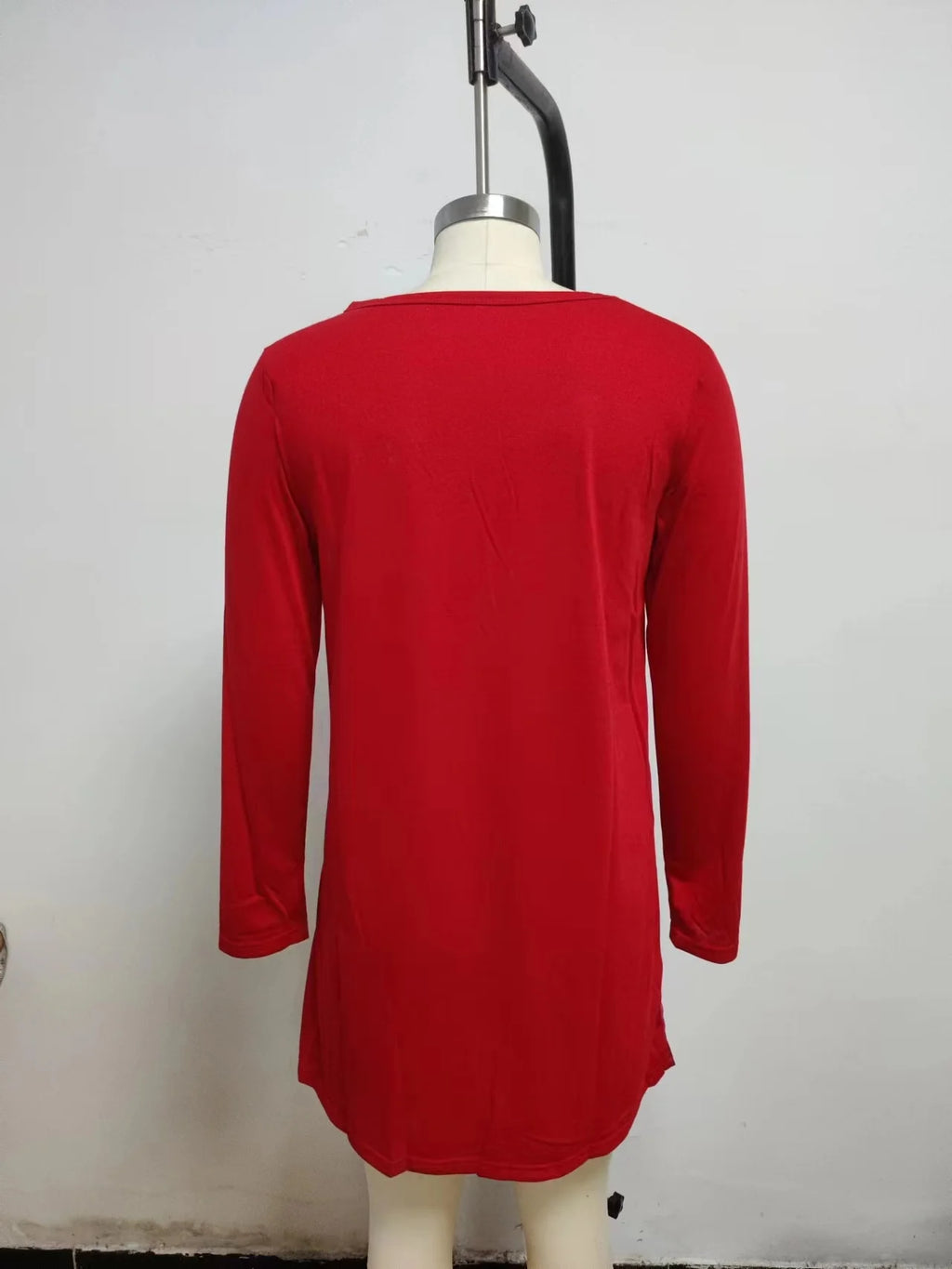 Long Sleeve V-Neck Loose Party Dress — Elegant Button Casual Autumn Winter Dress