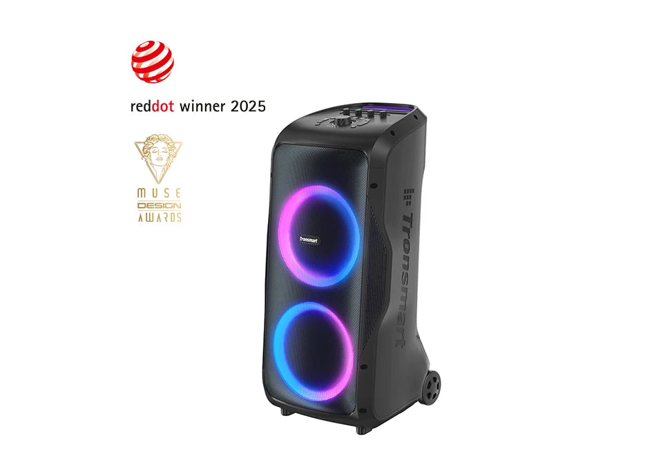 Tronsmart Halo 300 Party Speaker 240W — Bluetooth 5.3, 20H Battery, Mic/Guitar/XLR Input, Light Show