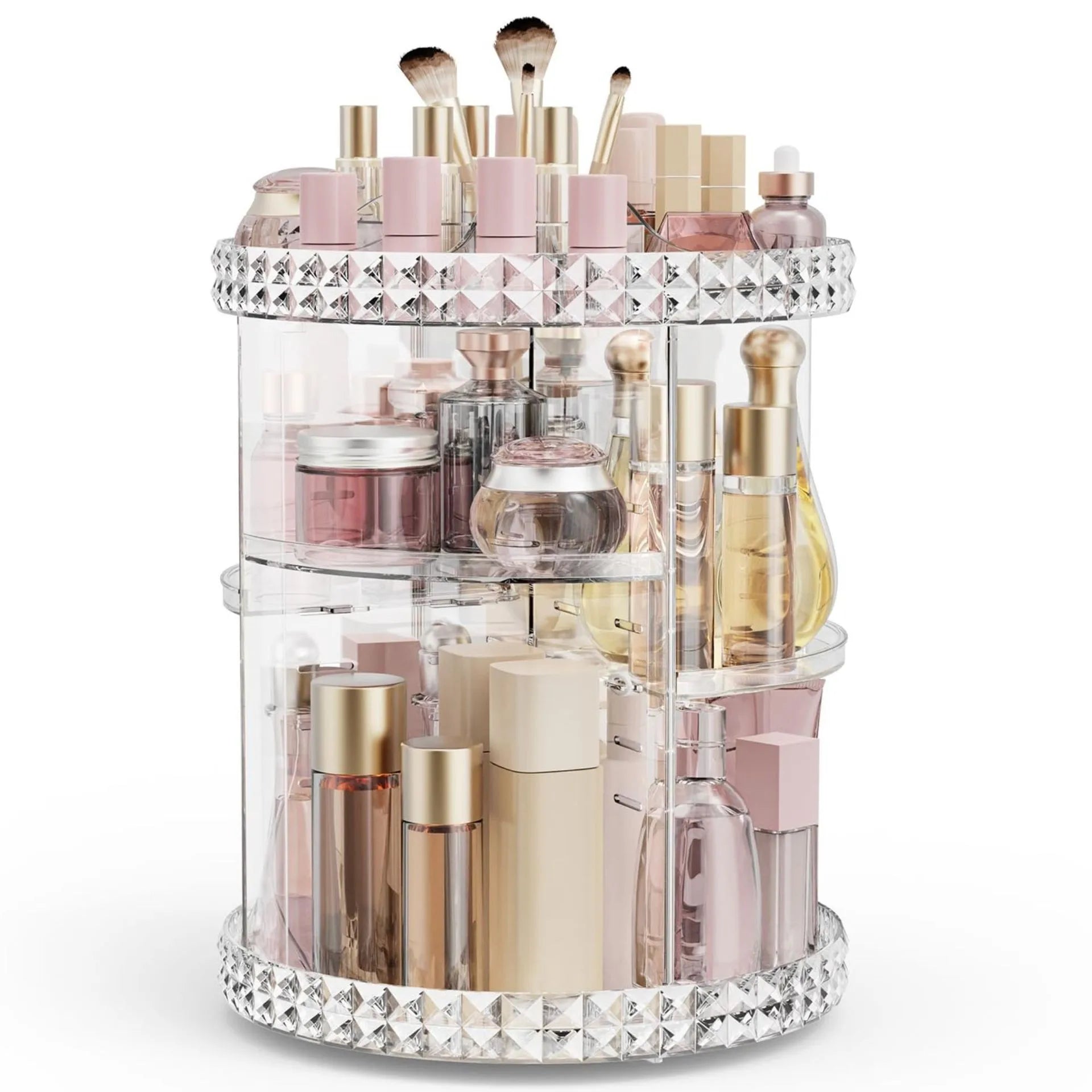 360° Rotating Adjustable Skincare Storage Rack