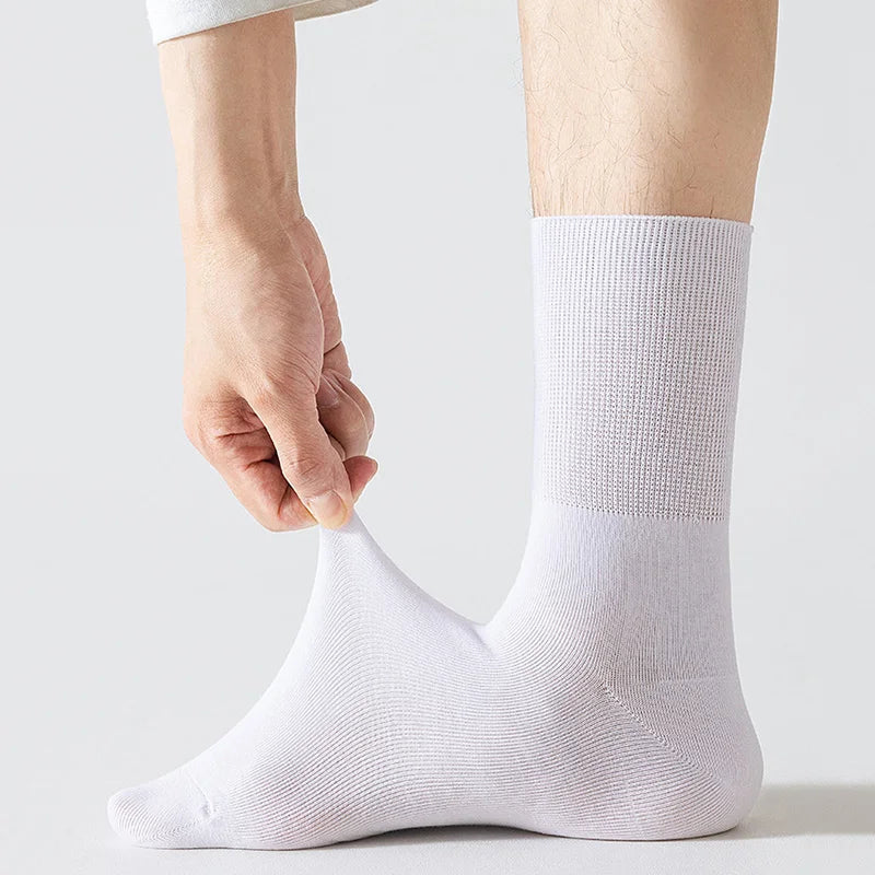 Plus Size Diabetic Varicose Vein Socks – 3 Pairs Cotton Loose Mouth EU 35-50 Men & Women