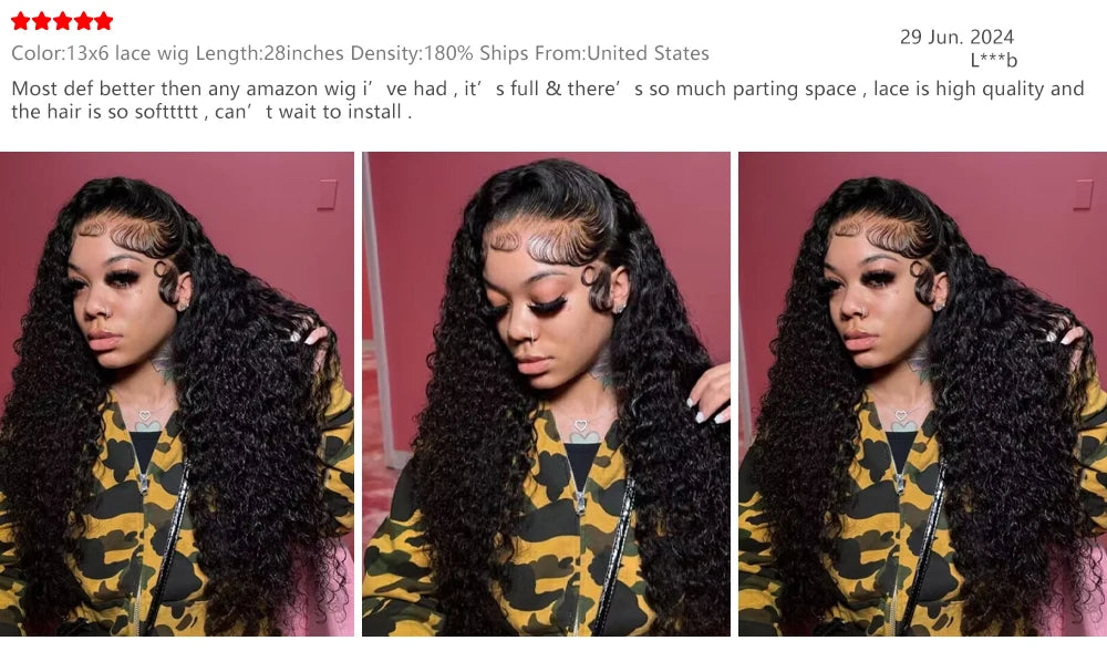 40–46 Inch Deep Wave Lace Front Wig | 200% Remy 13x4 13x6 360 HD Lace Human Hair for Black Women