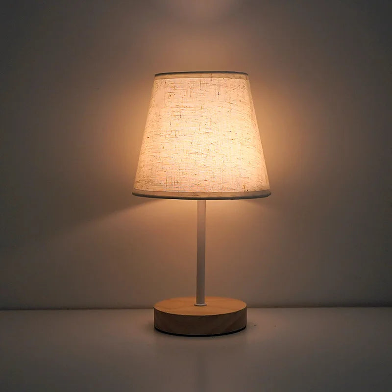 Fabric Shade Table Lamp – Compact LED Bedside Light