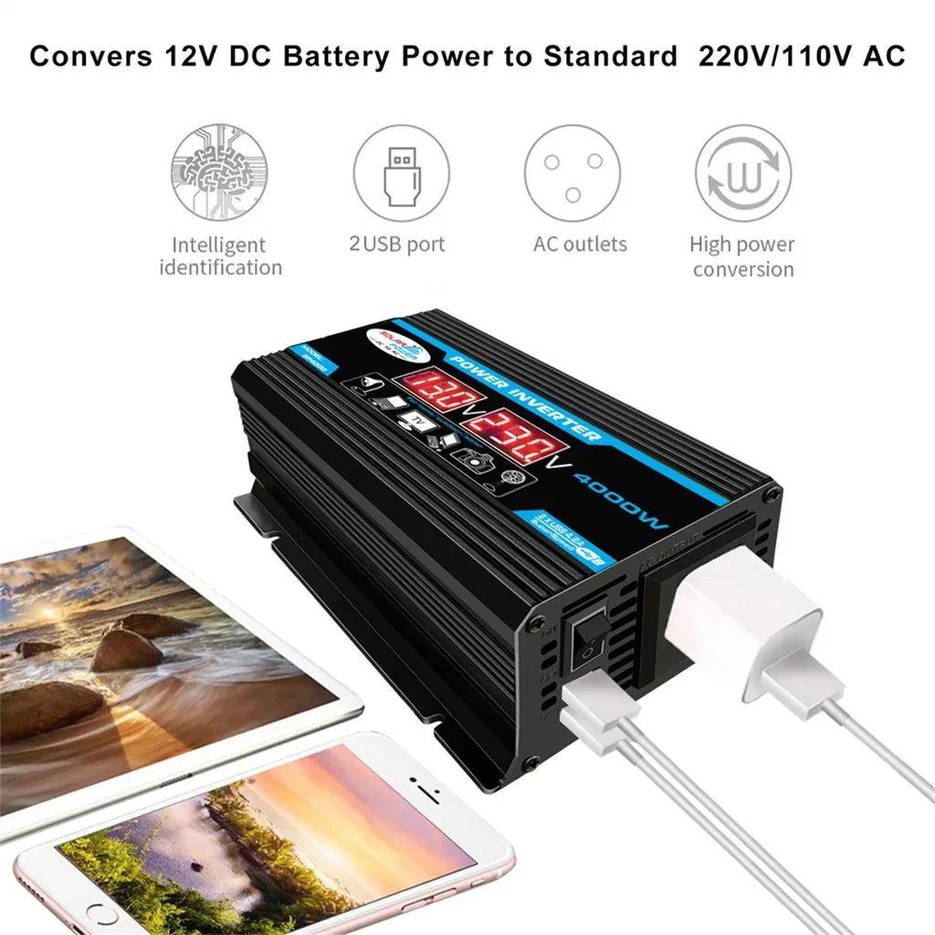4000W Solar Inverter Kit – 12V to 110V/220V Solar Panel System with Charge Controller