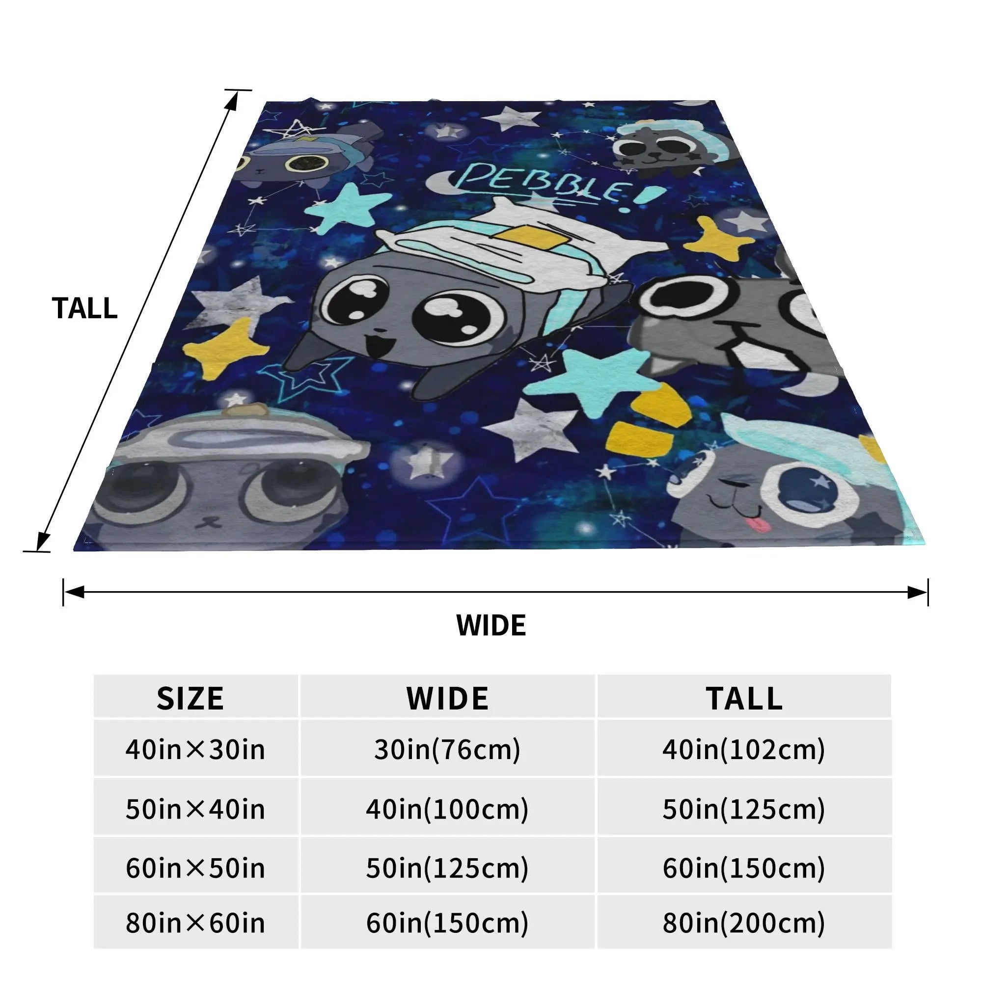 Dandy's World Pebble Fleece Throw Blanket – Soft Novelty Character Print, 5 Sizes