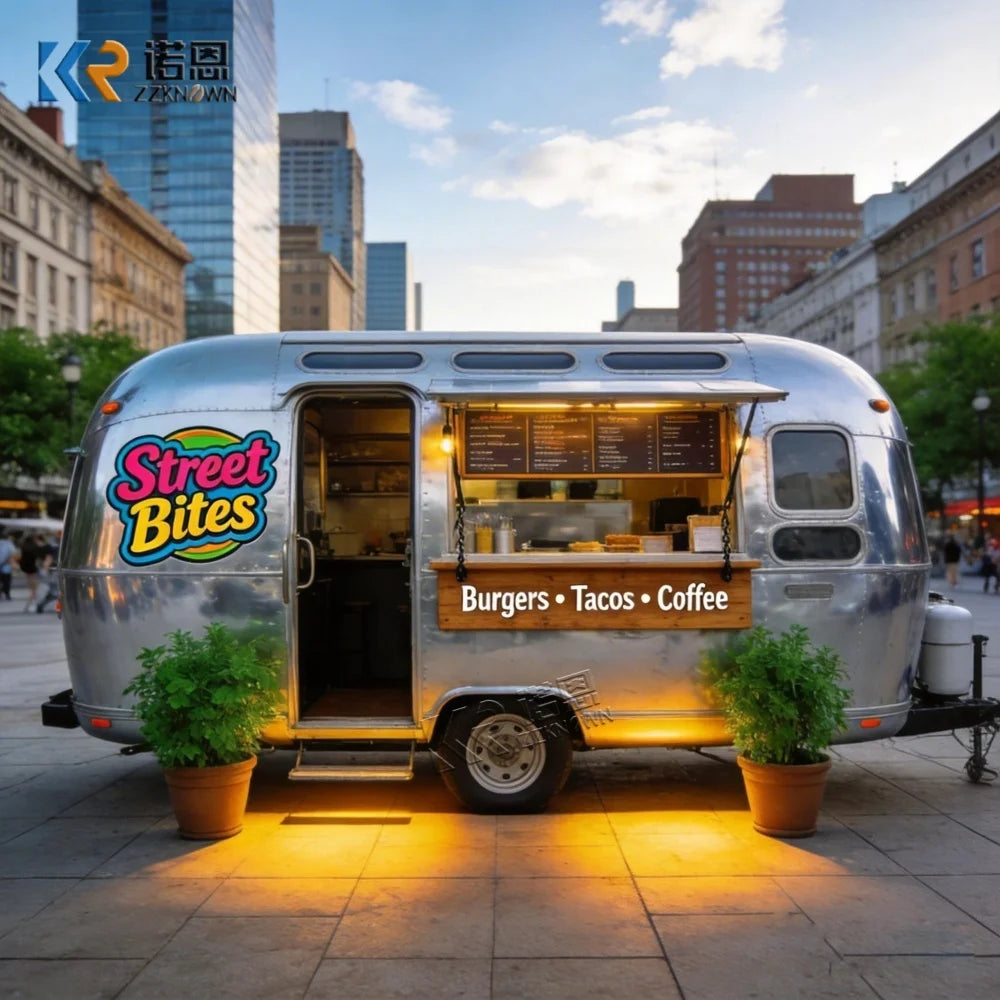Mobile Food Vending Cart – Multifunctional Portable Kitchen Trailer for Street Vending