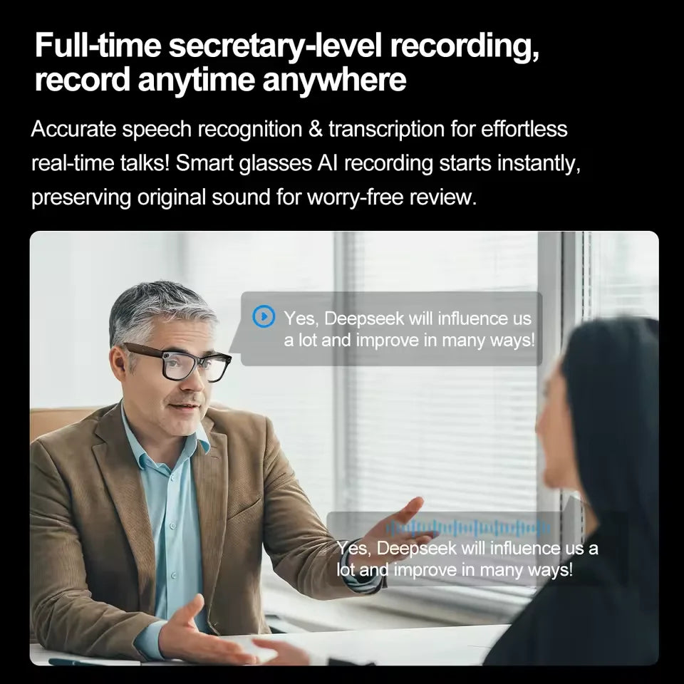 800W Camera AI Smart Glasses — Color-Changing Lenses, AI Translation, HD Video & Waterproof Calling