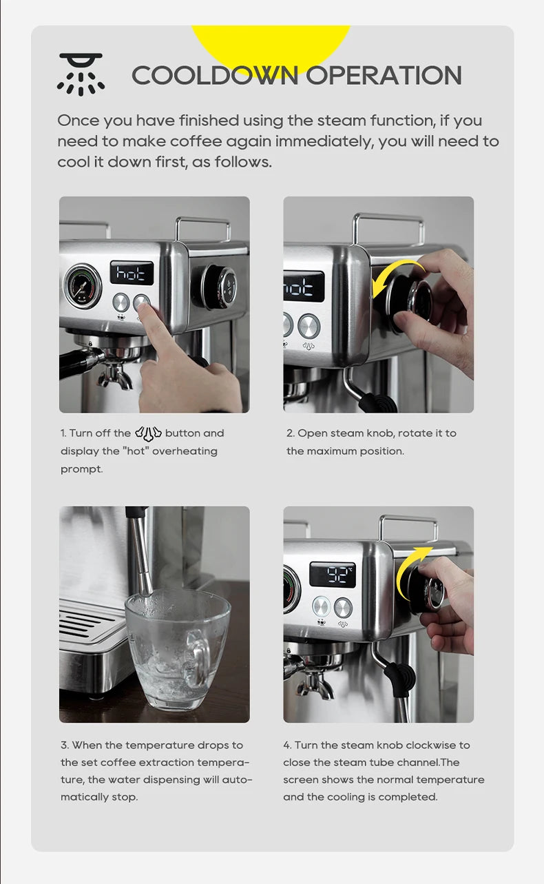 HiBREW H10A 20-Bar Semi-Automatic Espresso Machine | 58mm Portafilter, Temperature Control, Stainless Steel