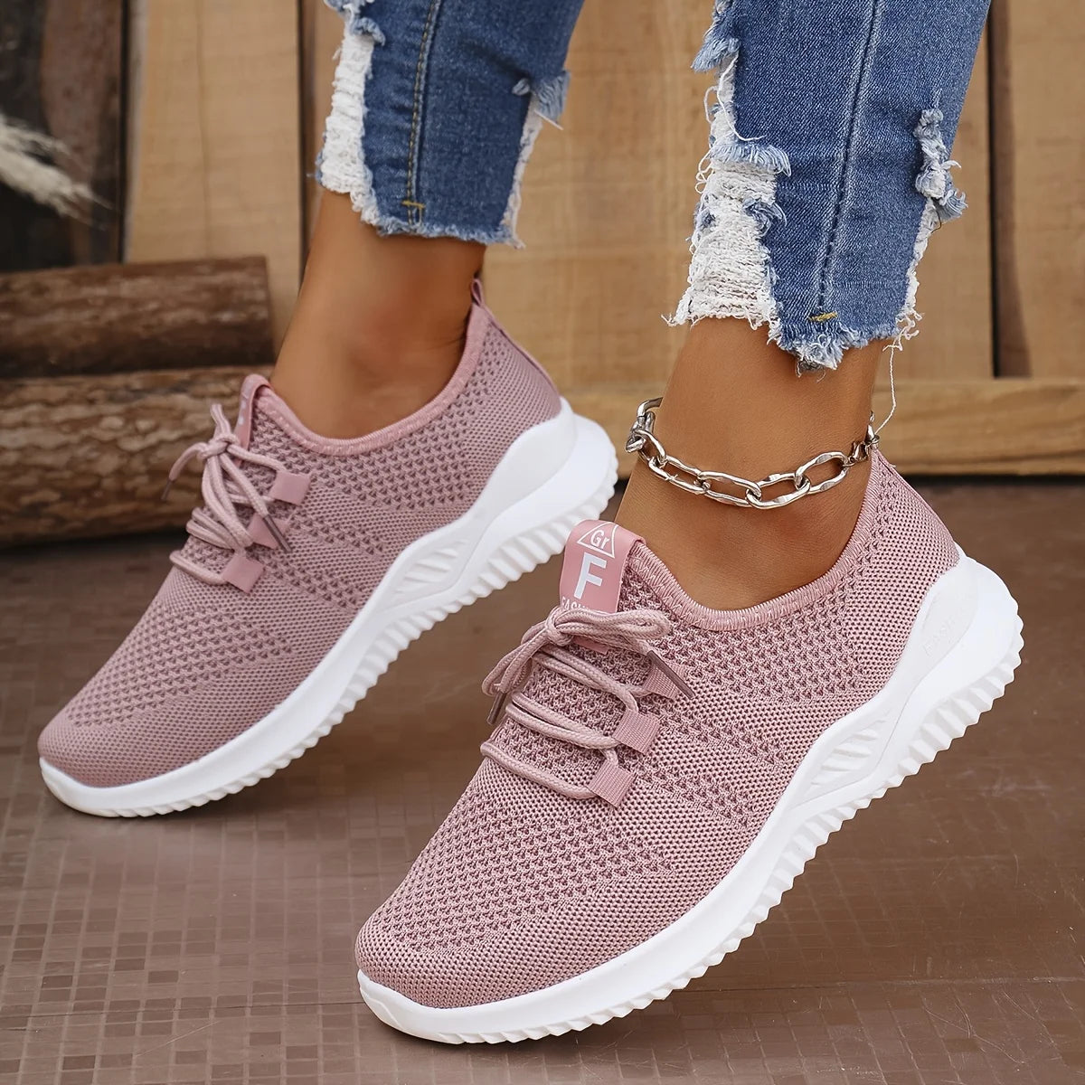 Women's Knit Leisure Sports Shoes – Soft Sole Running & Tennis Sneakers