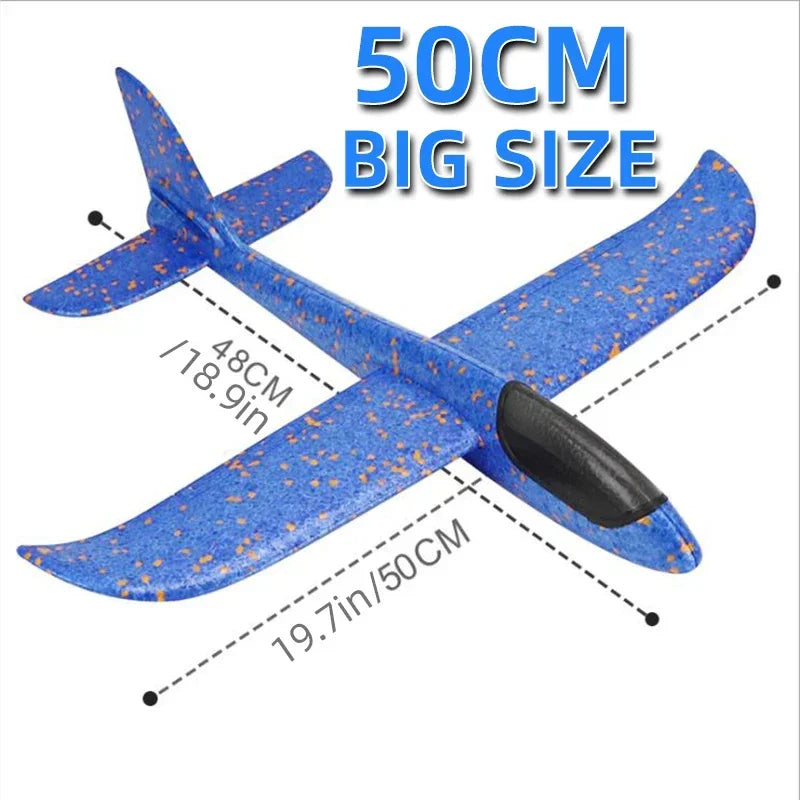 50cm Hand Throw EPP Foam Glider Plane – 2.4G Remote Control Outdoor Airplane for Kids