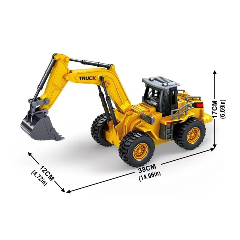 2.4G RC Construction Truck – Alloy Excavator, Bulldozer & Dump Truck for Kids