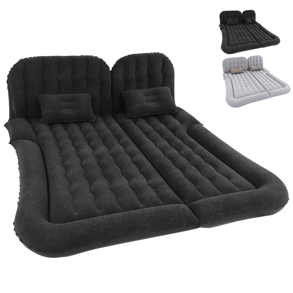 2-in-1 Inflatable Car Travel Mattress – PVC Flocking Soft Backseat Air Bed for Car & SUV