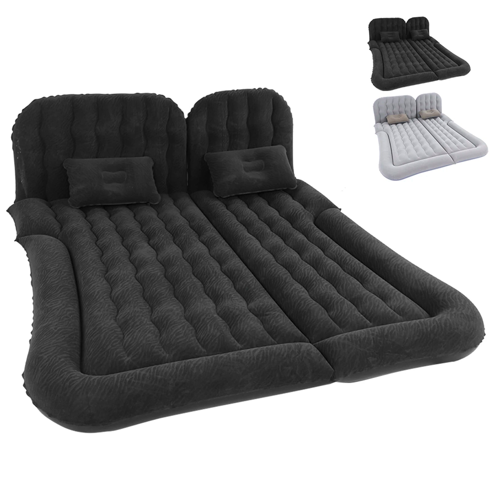 2-in-1 Inflatable Car Travel Mattress – PVC Flocking Soft Backseat Air Bed for Car & SUV