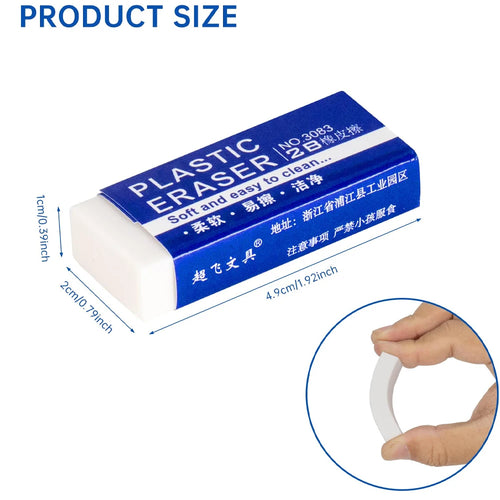 1-90Pcs 2B Pencil Erasers Soft Large PVC Rubber Eraser for School Office Kids Drawing Bulk Sketches Exam Correction Painting Art