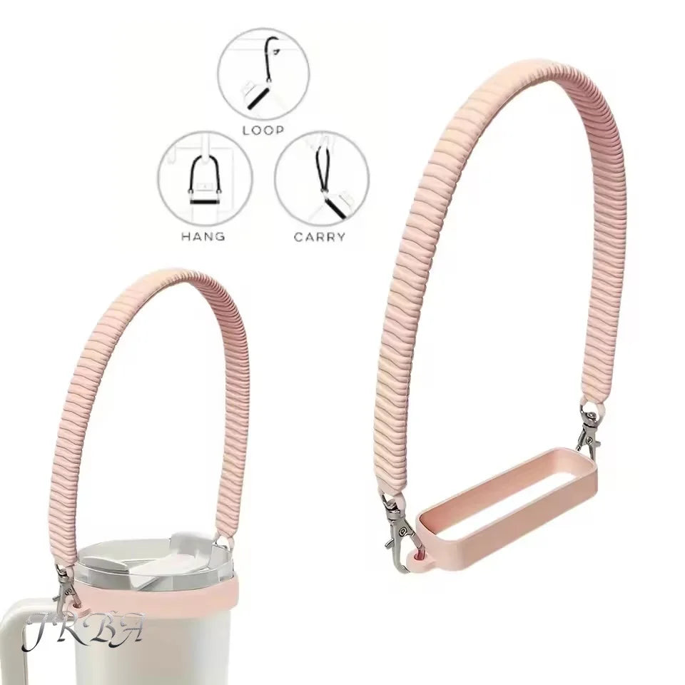 Silicone Water Bottle Sling Carrier & Handle Strap – Soft, Durable, Fits Most 8–40oz Bottles