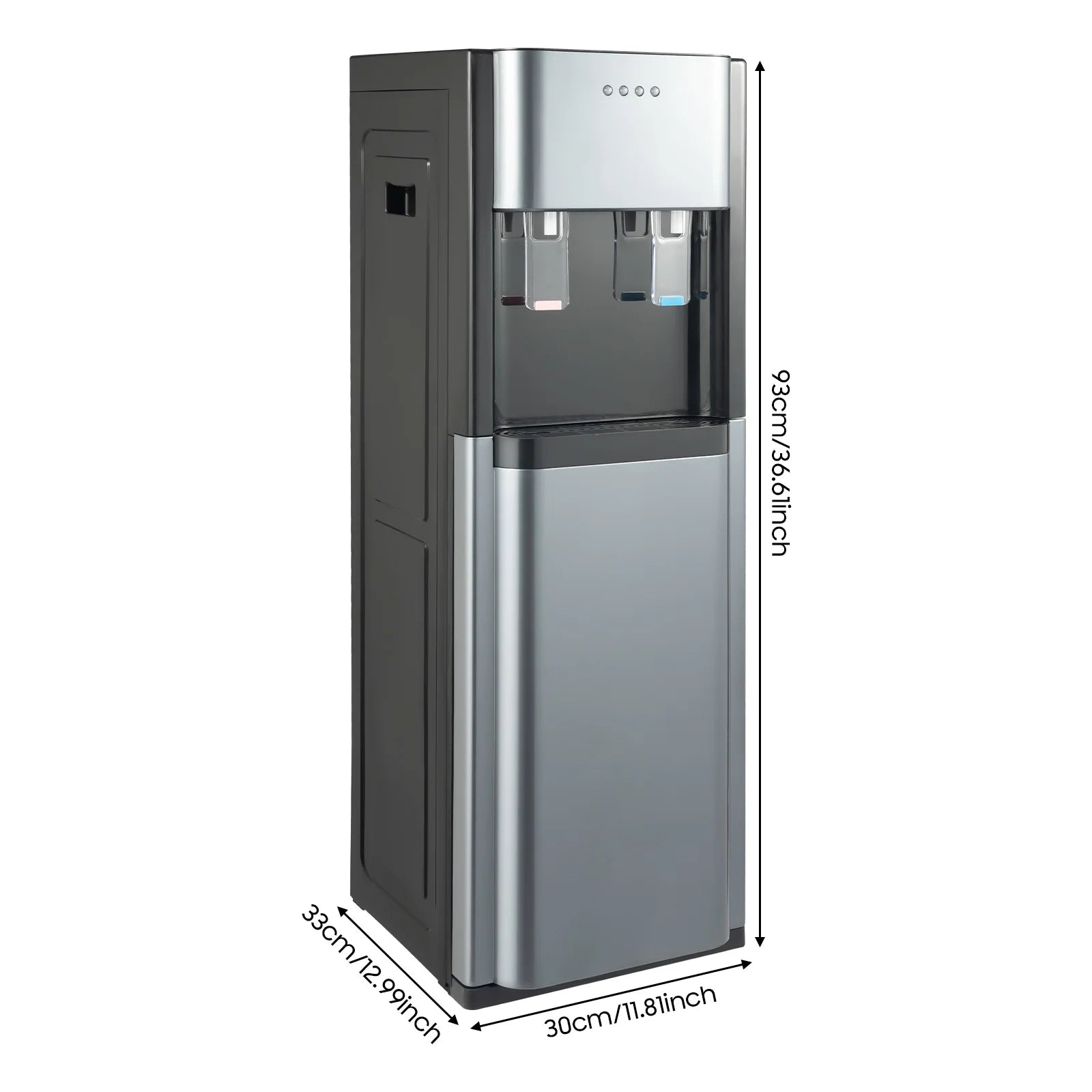 110V Bottom-Loading Water Dispenser — 304 Stainless Steel, Hot & Cold, Floor Standing | US Plug