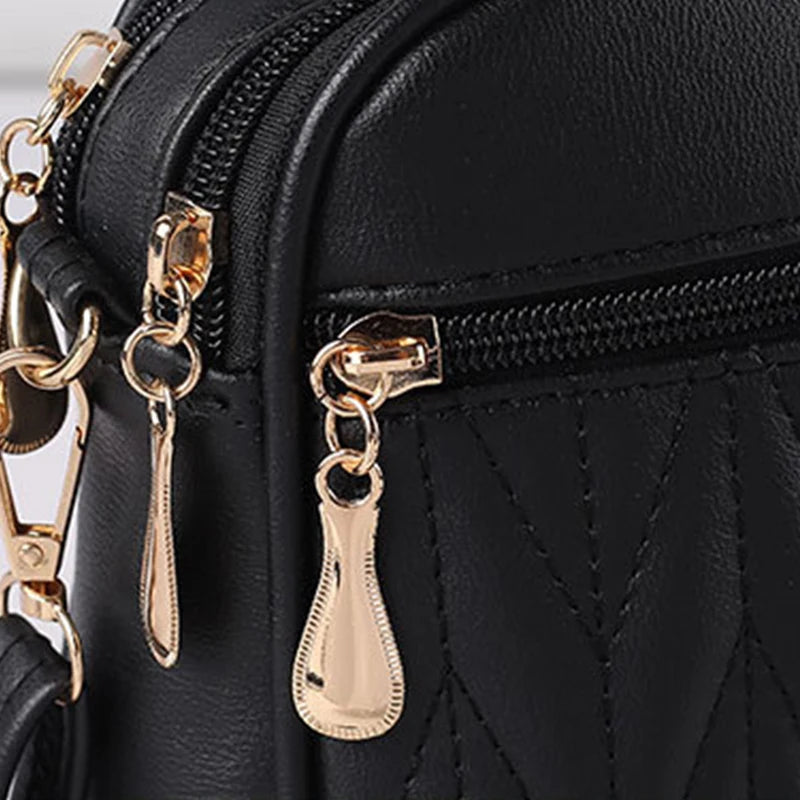 Soft PU Alligator Flap Crossbody Bag – Tassel Shoulder Purse for Women