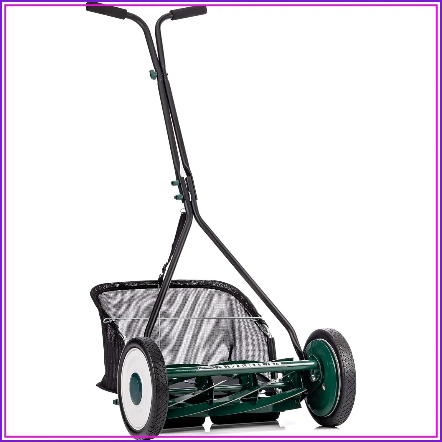 16-Inch 7-Blade Reel Mower with Grass Catcher | Manual Push, Scissor-Cut Precision, Adjustable Height, Eco-Friendly