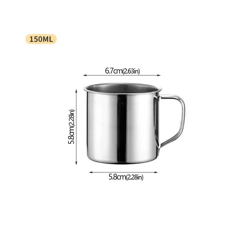 304 Stainless Steel Portable Coffee Mug – Compact Camping & Travel Cup, 50–400ml