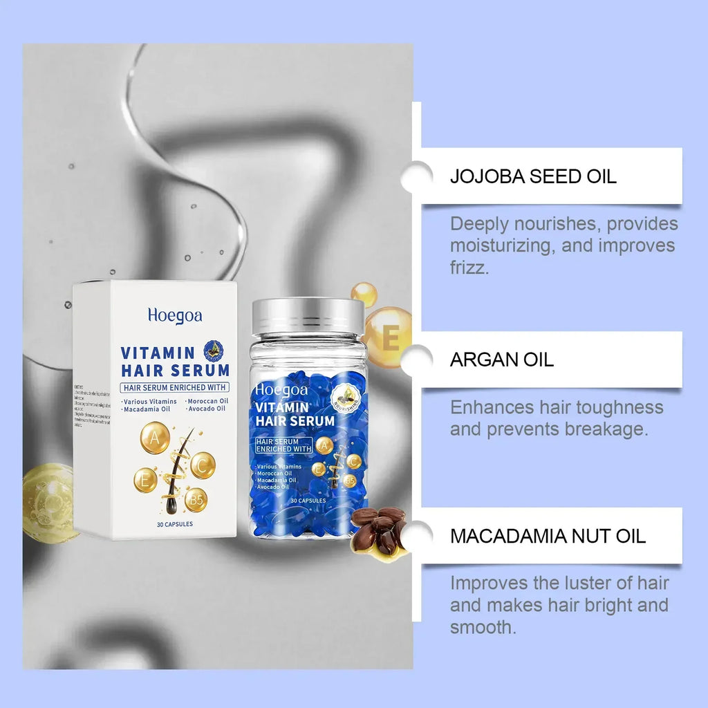 Magic Hair Vitamin Capsule Keratin Oil Fast Restore Hair Soft Smooth Shiny Deep Moisturizer Frizzy Dry Scalp Hair Care Products
