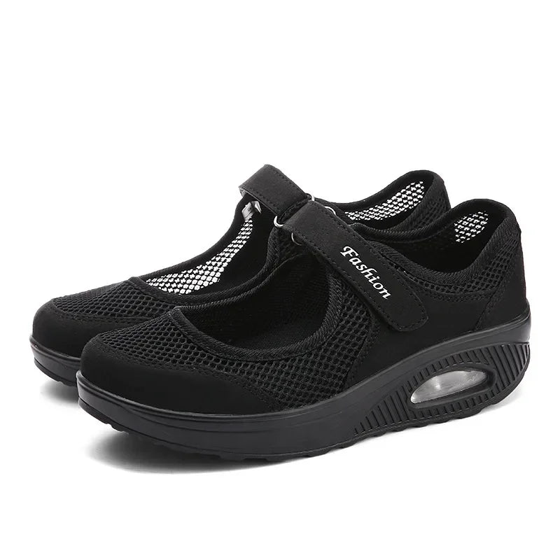 Women's Air Mesh Hook-and-Loop Casual Shoes