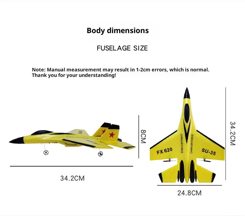 SU35 Scale 2.4G RC Fighter Glider Airplane – EPP Foam Hobby Plane for Kids & Beginners