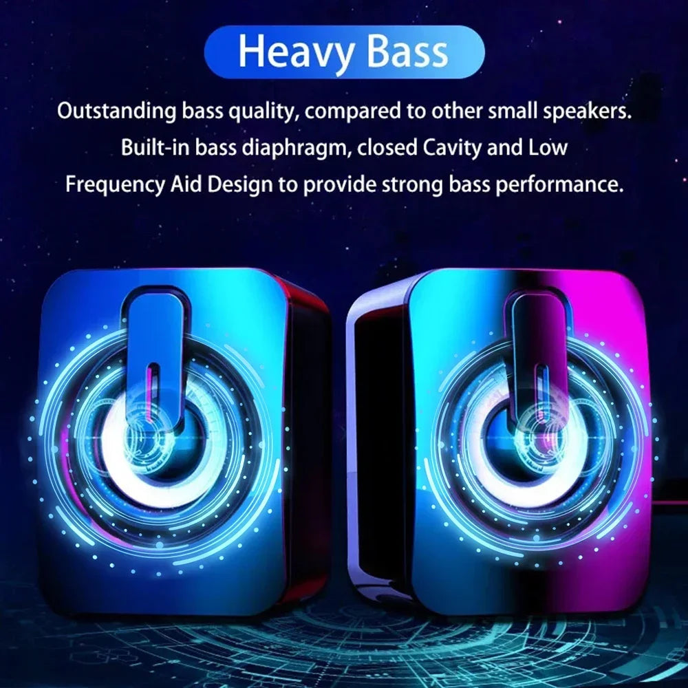 USB Wired Computer Speaker with Microphone — High Fidelity Stereo Desktop