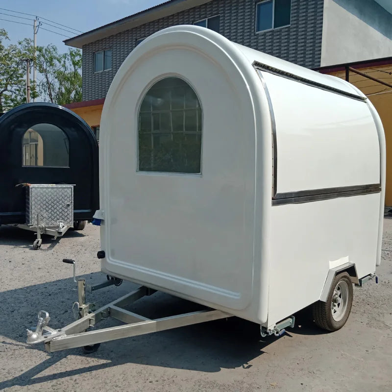 Full-Size Coffee & Ice Cream Vending Cart — Electric Food Trailer for Street Vending